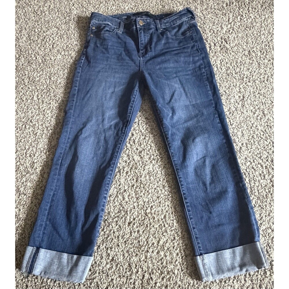 Women's Liverpool Medium Wash The Crop Cuffed Jean, Size 29/8
